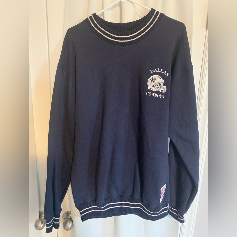 Vintage NFL Dallas Cowboys Sweater Men’s Large Nutmeg Mills Made in USA Blue